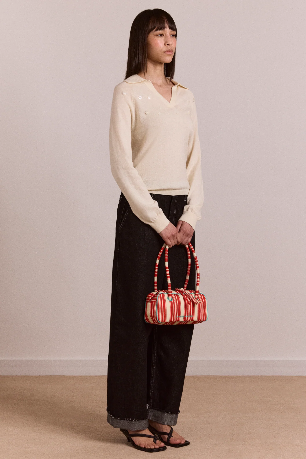 Renne Bowler Bag - Cherry Deck Chair Stripe - Image 4