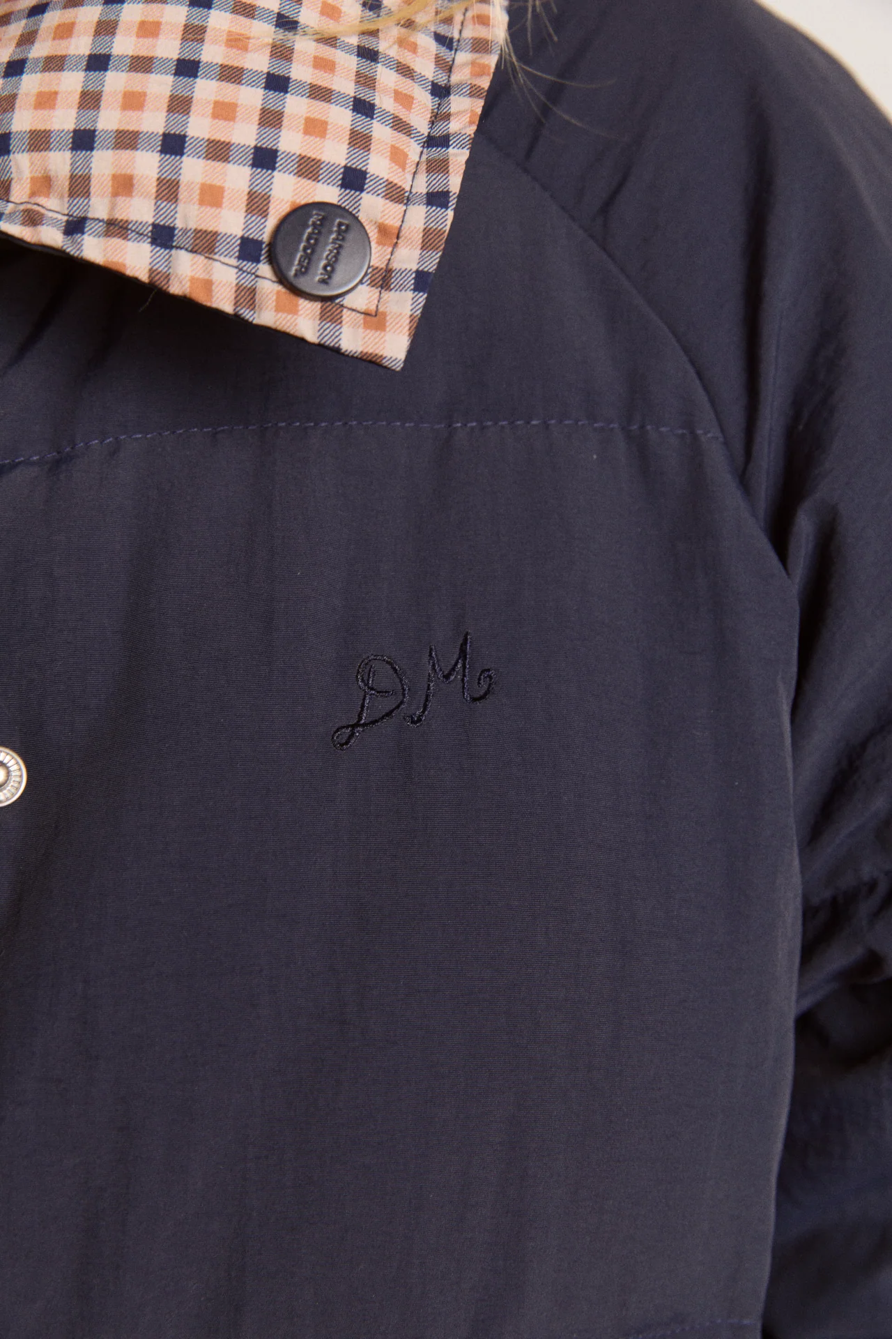 Reversible Opal Puffer - Navy & Check - Image 10