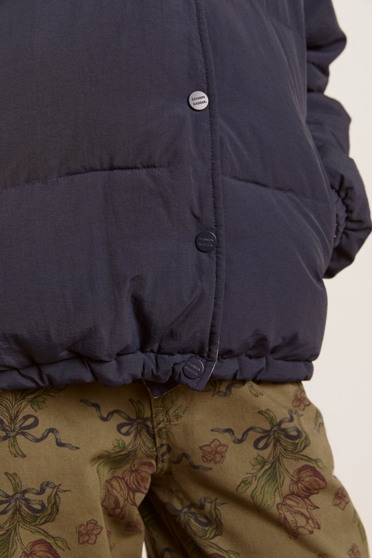 Reversible Opal Puffer - Navy & Check - Image 8