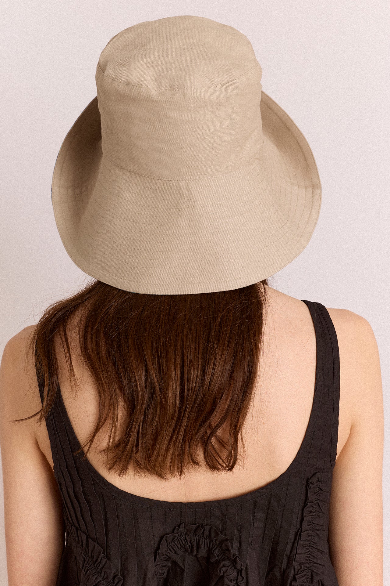 Reversible Sun Hat - Tomboy Check & Stone - Image 7