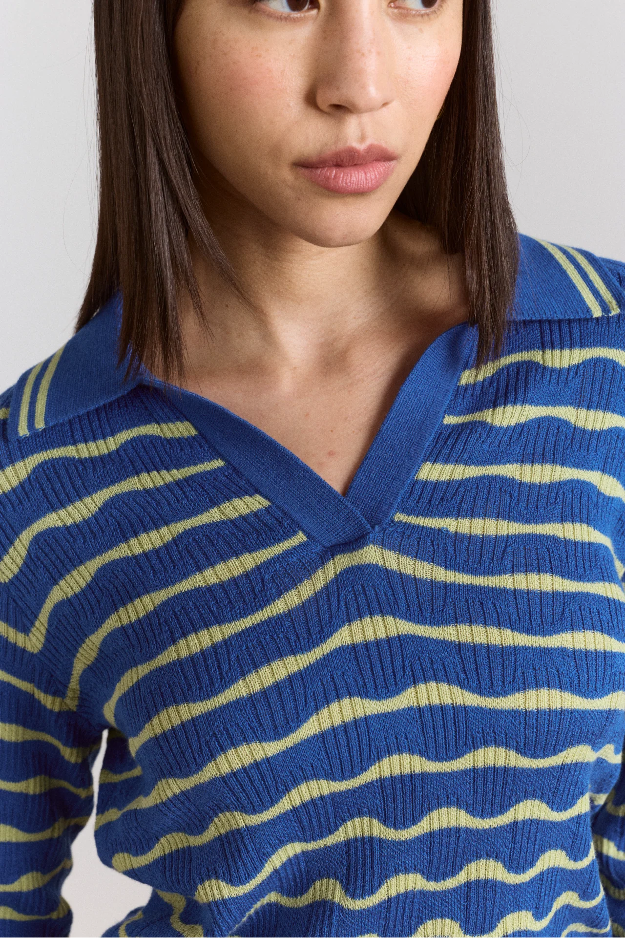 Silvia Polo Knitted Top - Blue Mint - Image 5