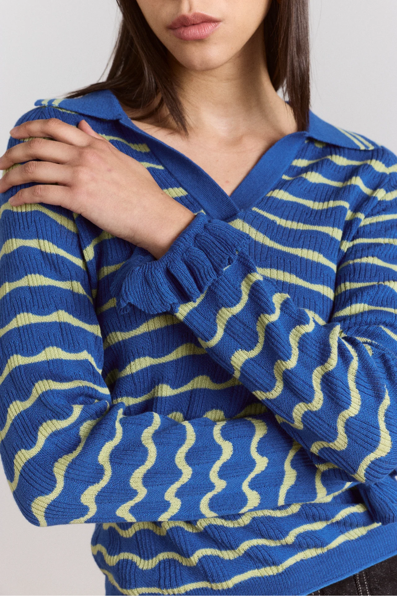 Silvia Polo Knitted Top - Blue Mint - Image 6