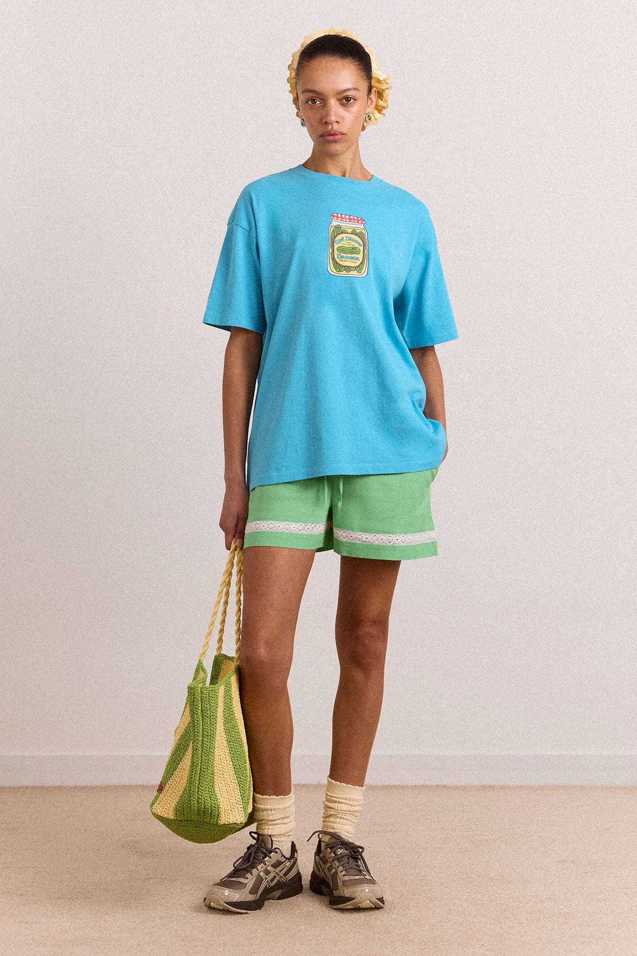 Snack Plate Graphic Tee - Blue - Image 4