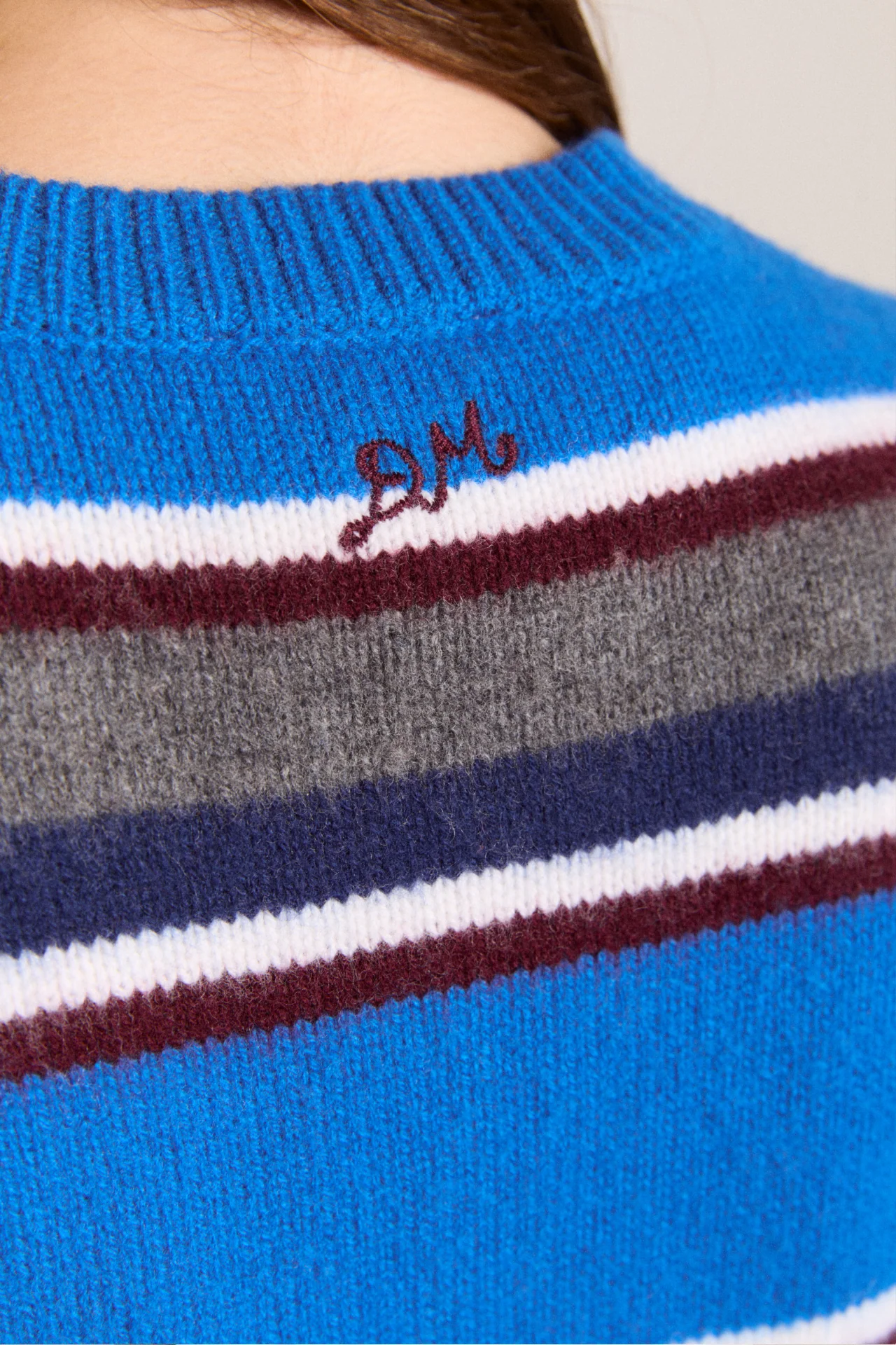 Sofie Merino Wool Vest - Blue Stripe - Image 16
