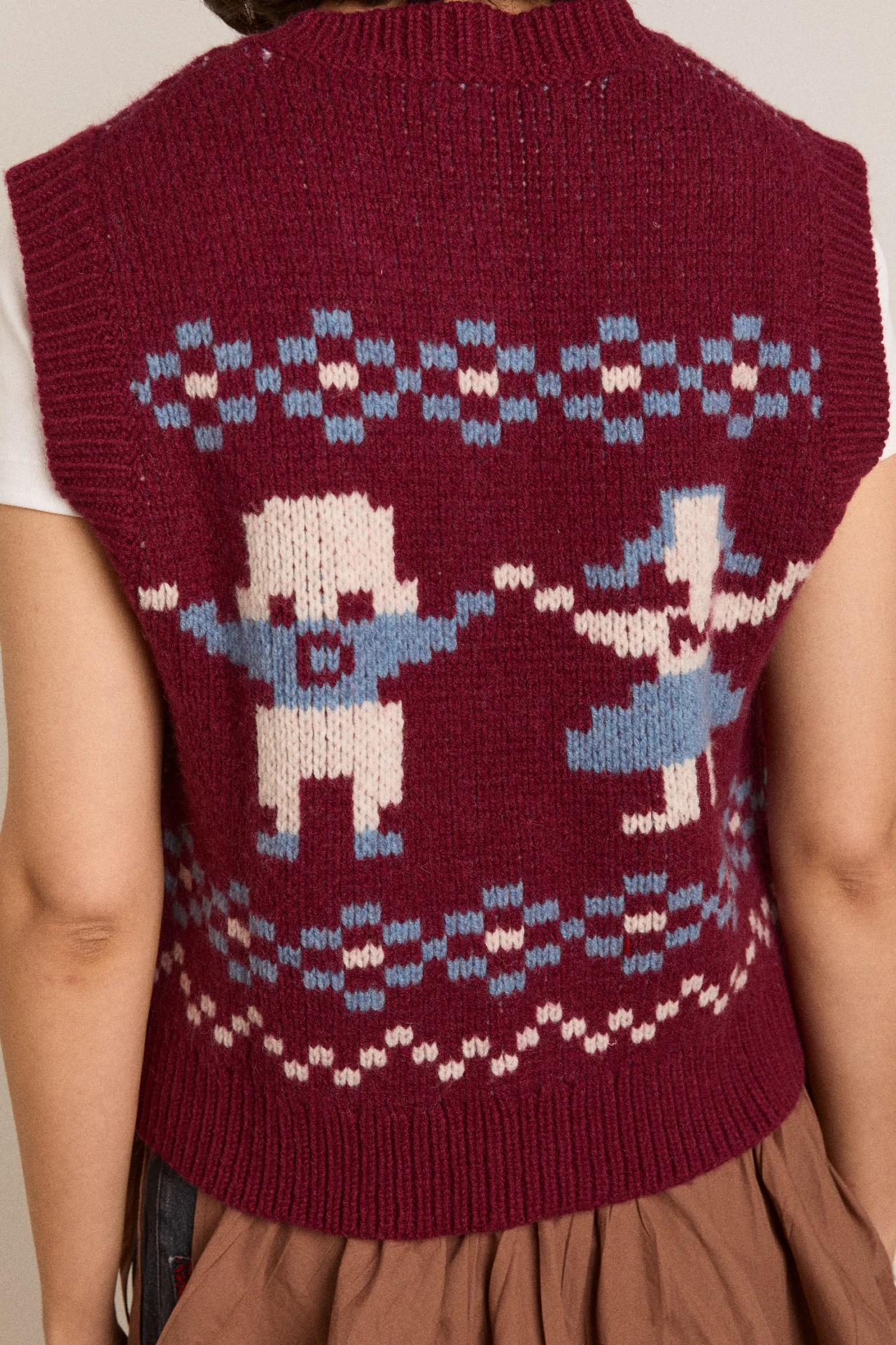 Sofie Wool Vest - Novelty Intarsia - Image 10
