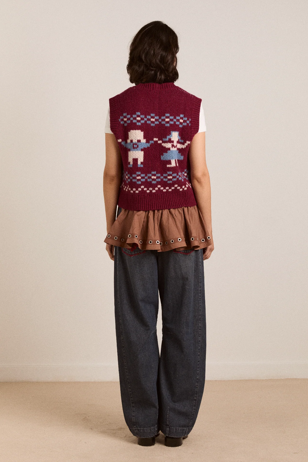 Sofie Wool Vest - Novelty Intarsia - Image 6