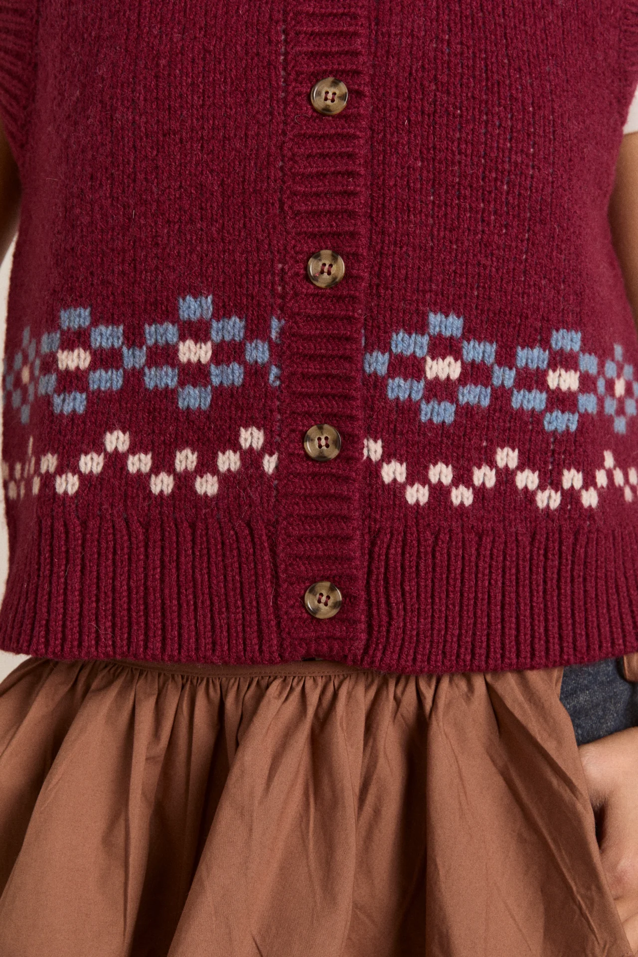 Sofie Wool Vest - Novelty Intarsia - Image 9