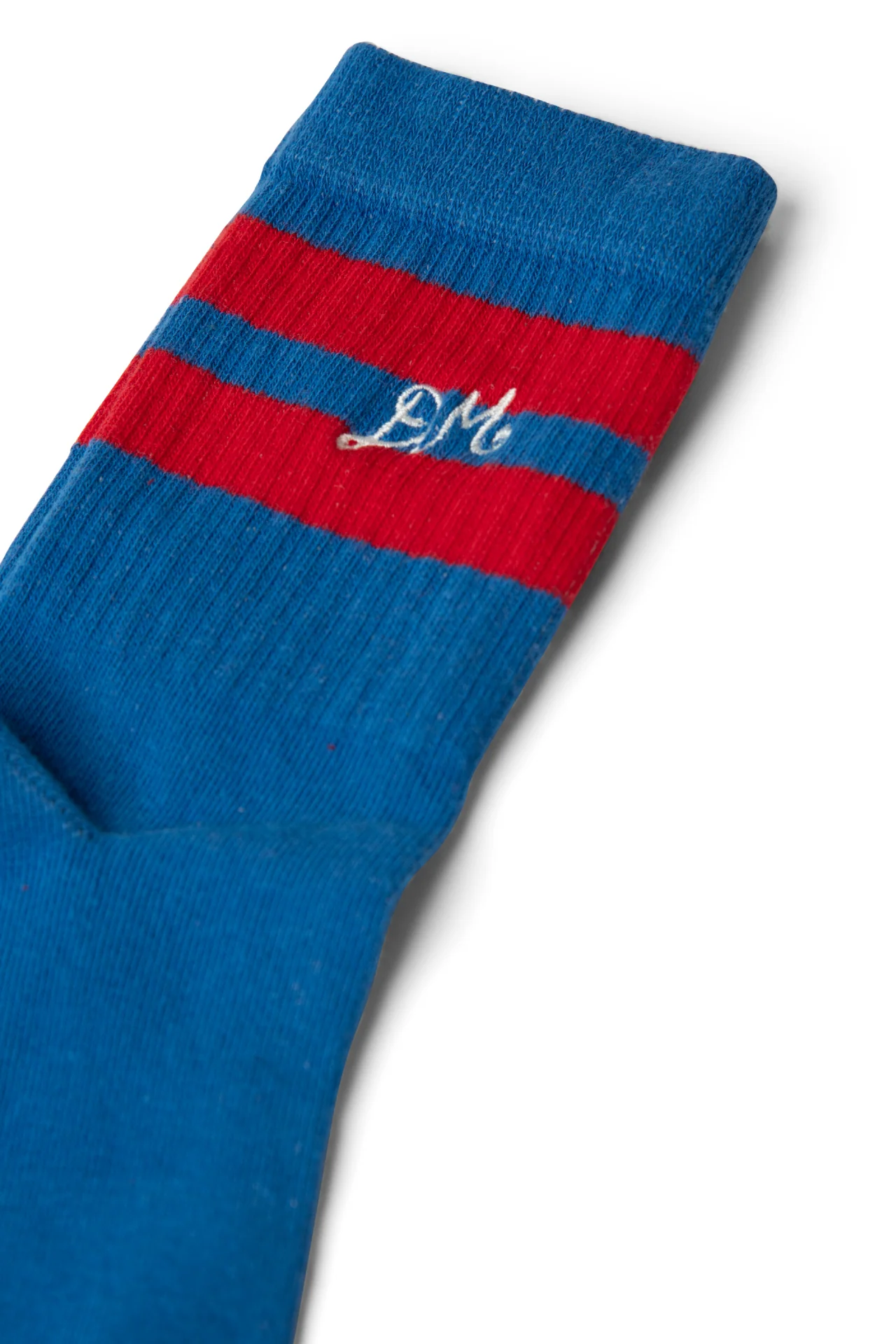 Sporty Calf Length Socks - Blue & Red - Image 5