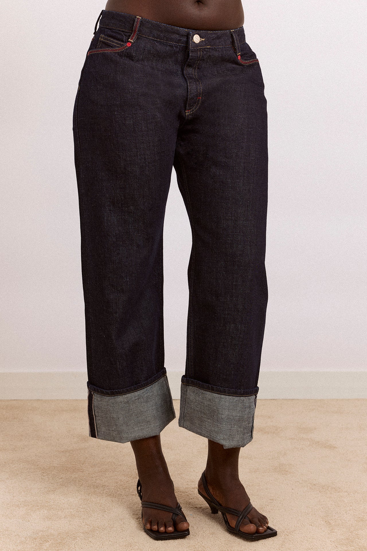 Straight Leg Montana Turn Up Jean -Indigo Selvedge - Image 4