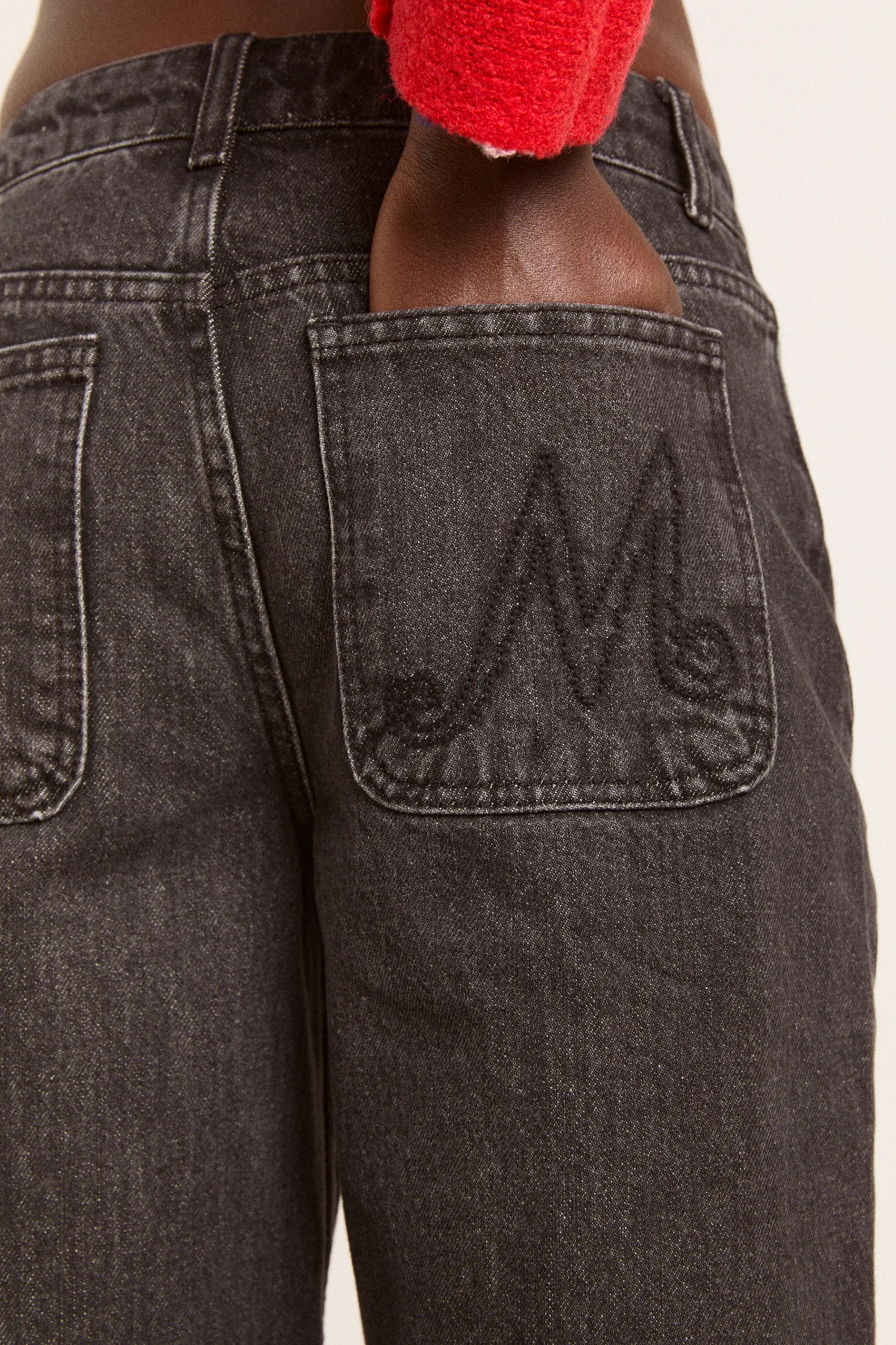 Sylvie Jeans - Grey Argyle - Image 5