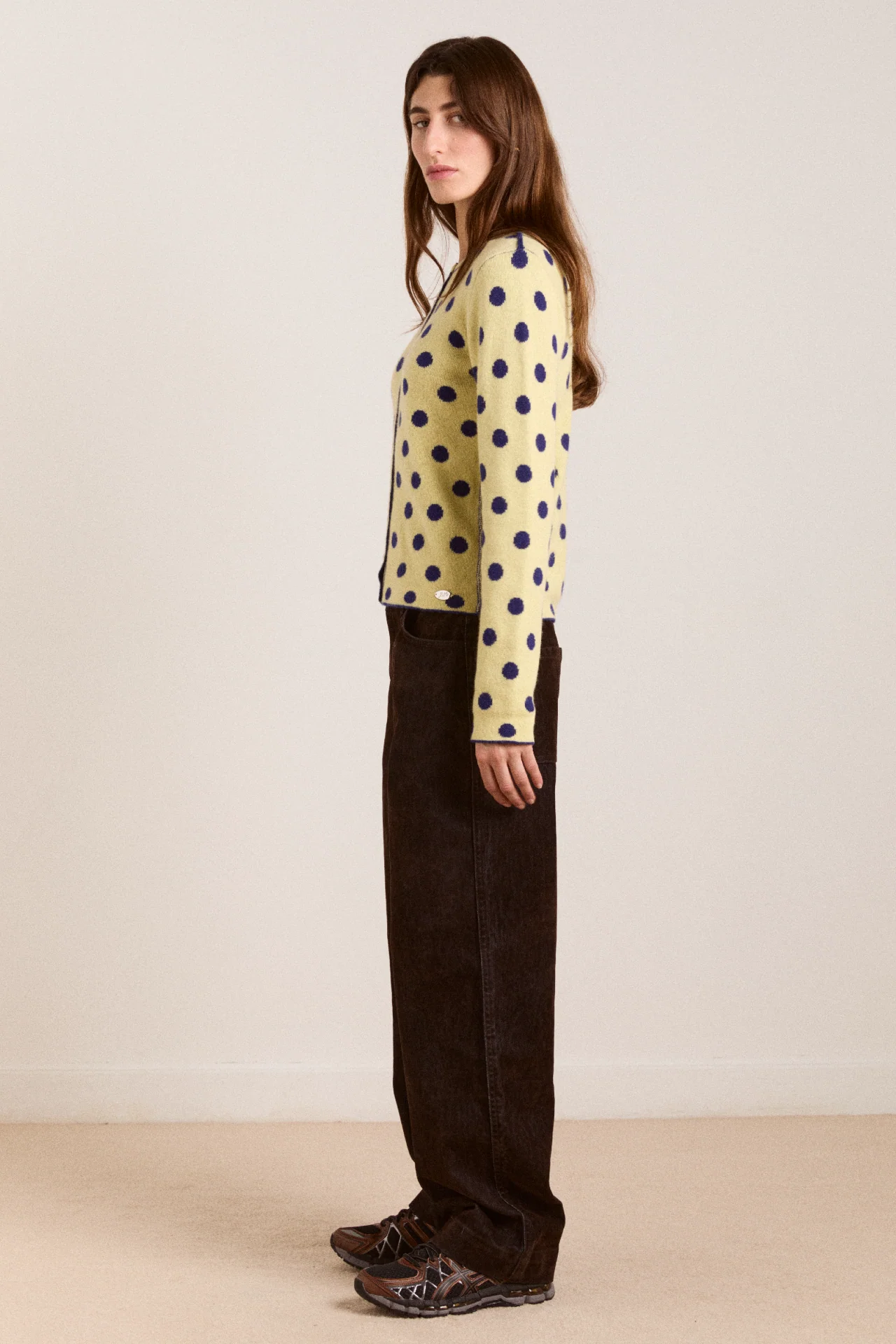 Tabitha Reversible Merino Wool Cardigan -Navy/Butter - Image 8