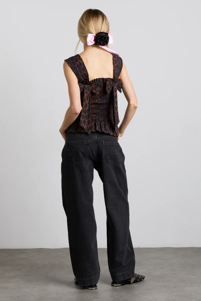 Tish Shirred Cami - Dark Leopard - Image 7