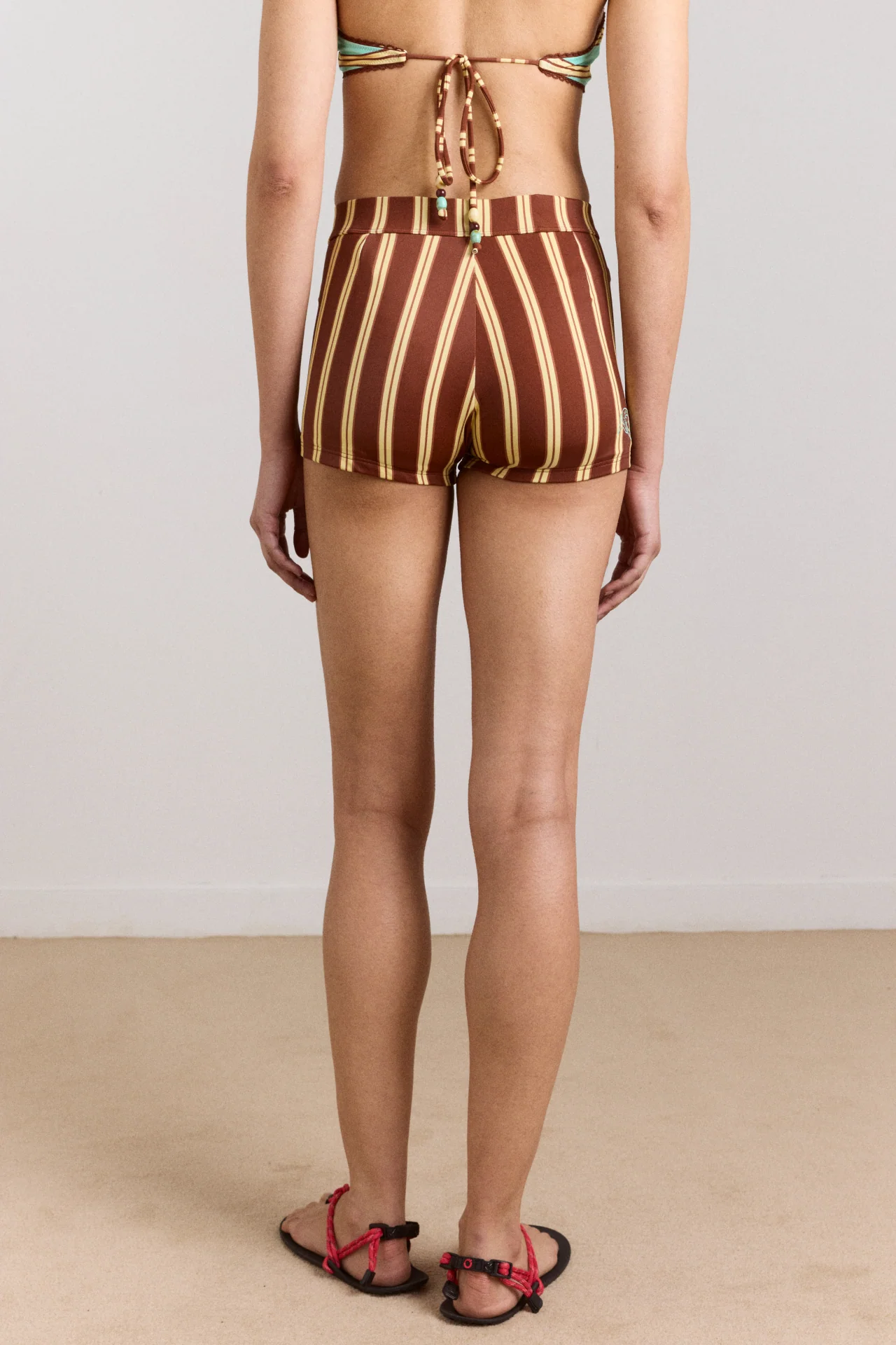 Trudi Boy Short - Brown Stripe Print - Image 11
