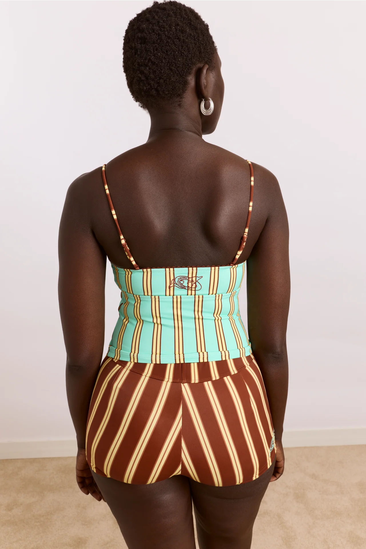 Trudi Boy Short - Brown Stripe Print - Image 12