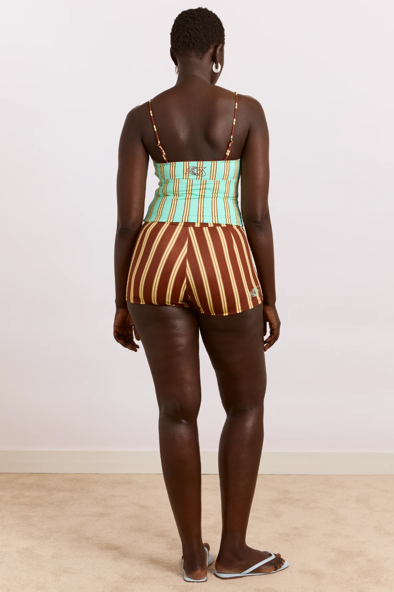 Trudi Boy Short - Brown Stripe Print - Image 8