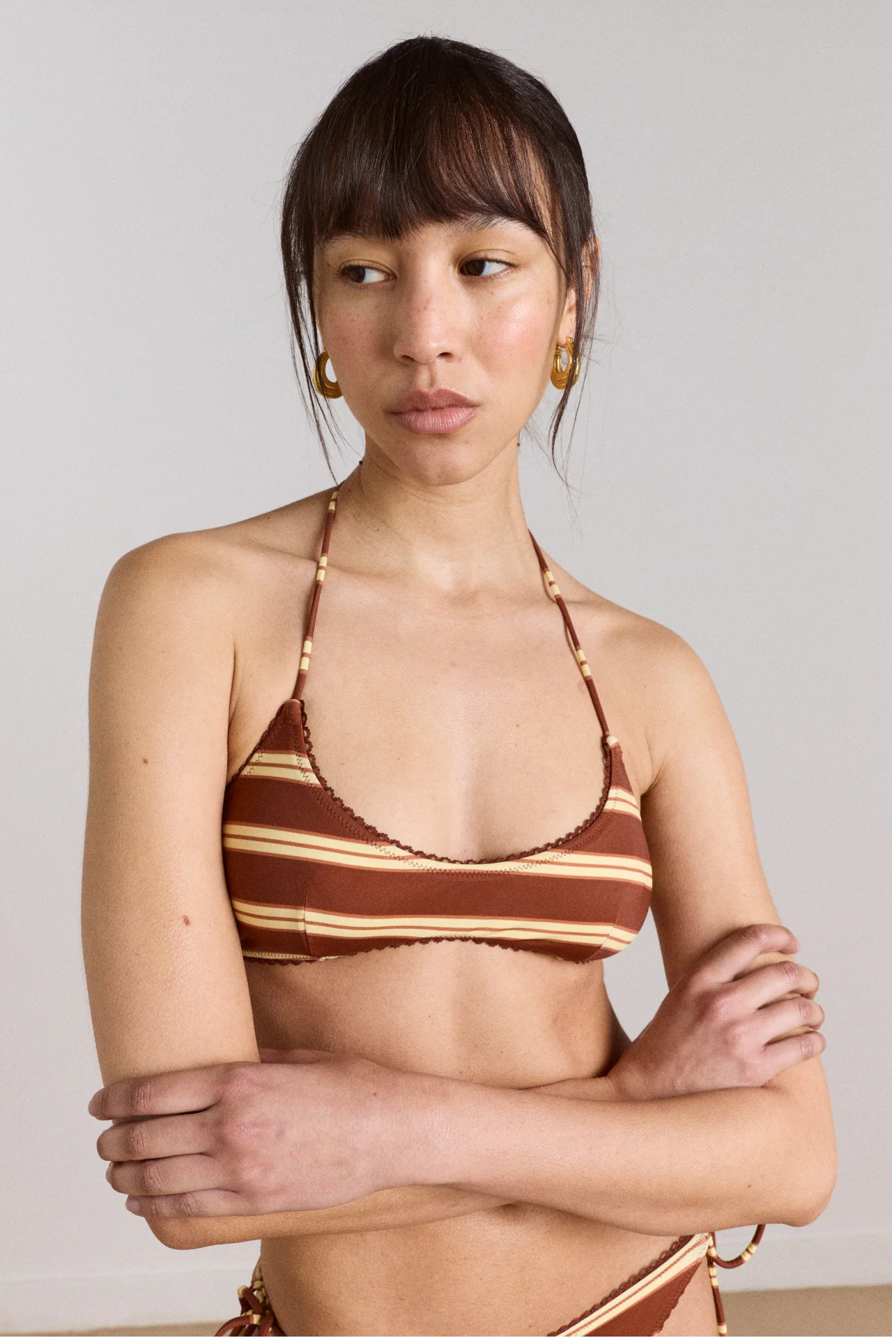 Trudi Reversible Bikini Top - Mint Or Choc Stripe - Image 8