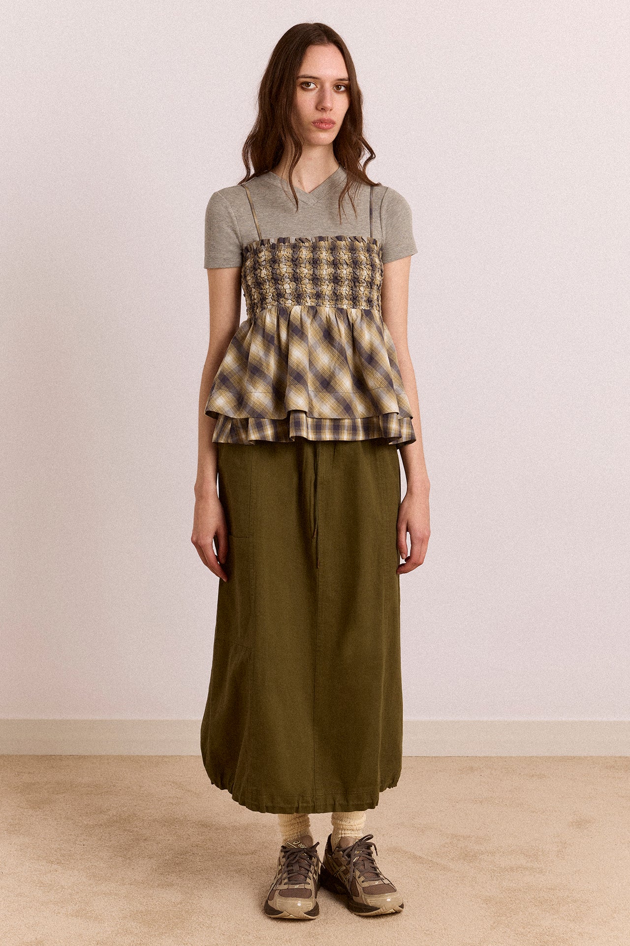 Vika Utility Midi Skirt - Olive - Image 3