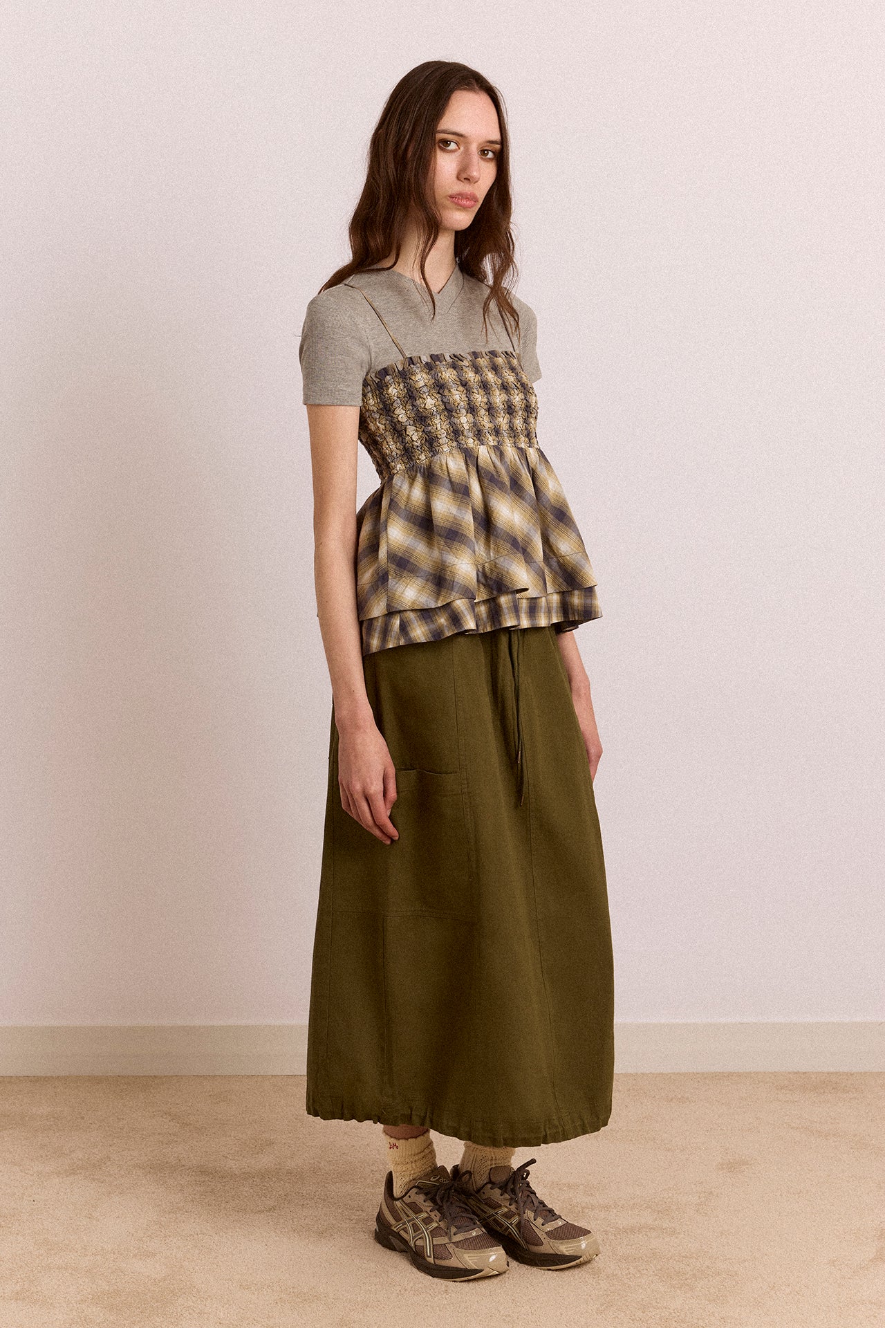 Vika Utility Midi Skirt - Olive - Image 4