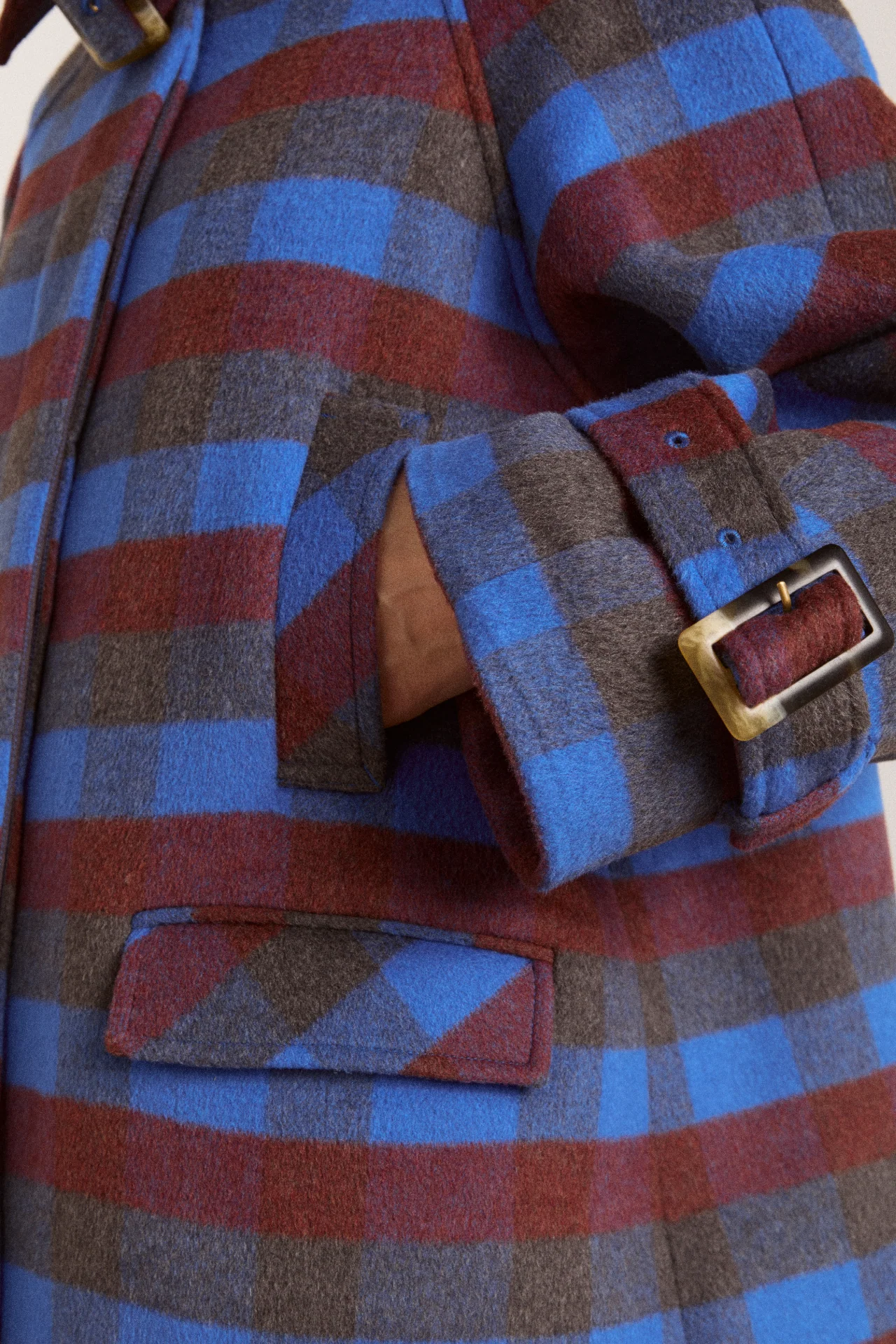 Vivi Wool Coat - Blue/Brick - Image 11