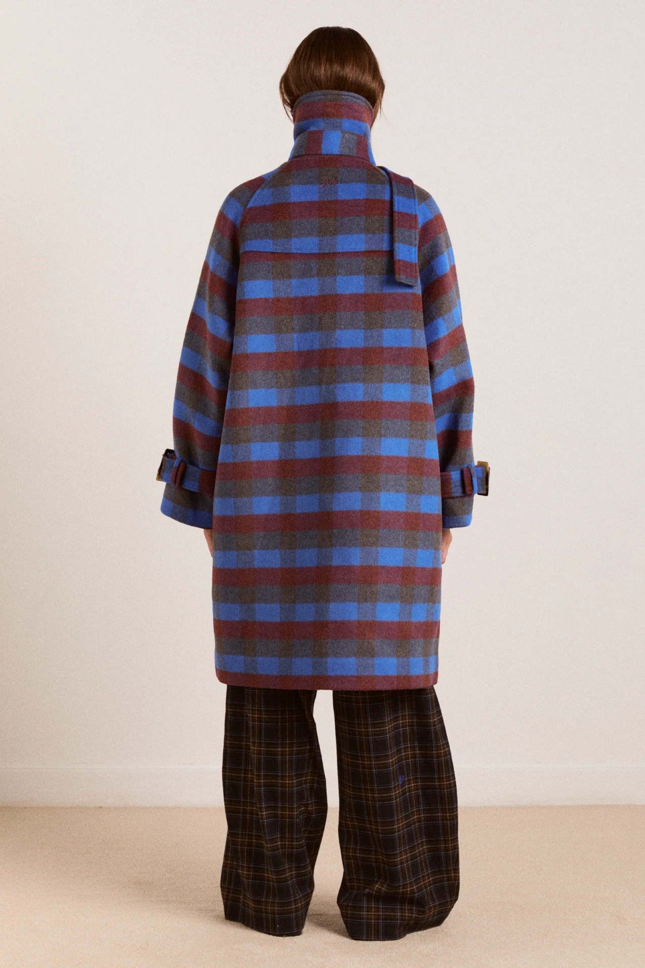 Vivi Wool Coat - Blue/Brick - Image 5