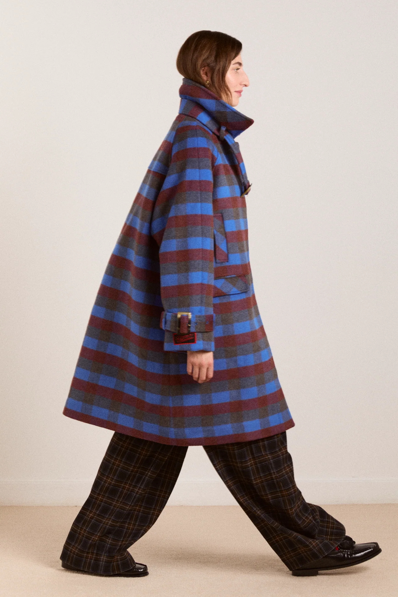 Vivi Wool Coat - Blue/Brick - Image 6