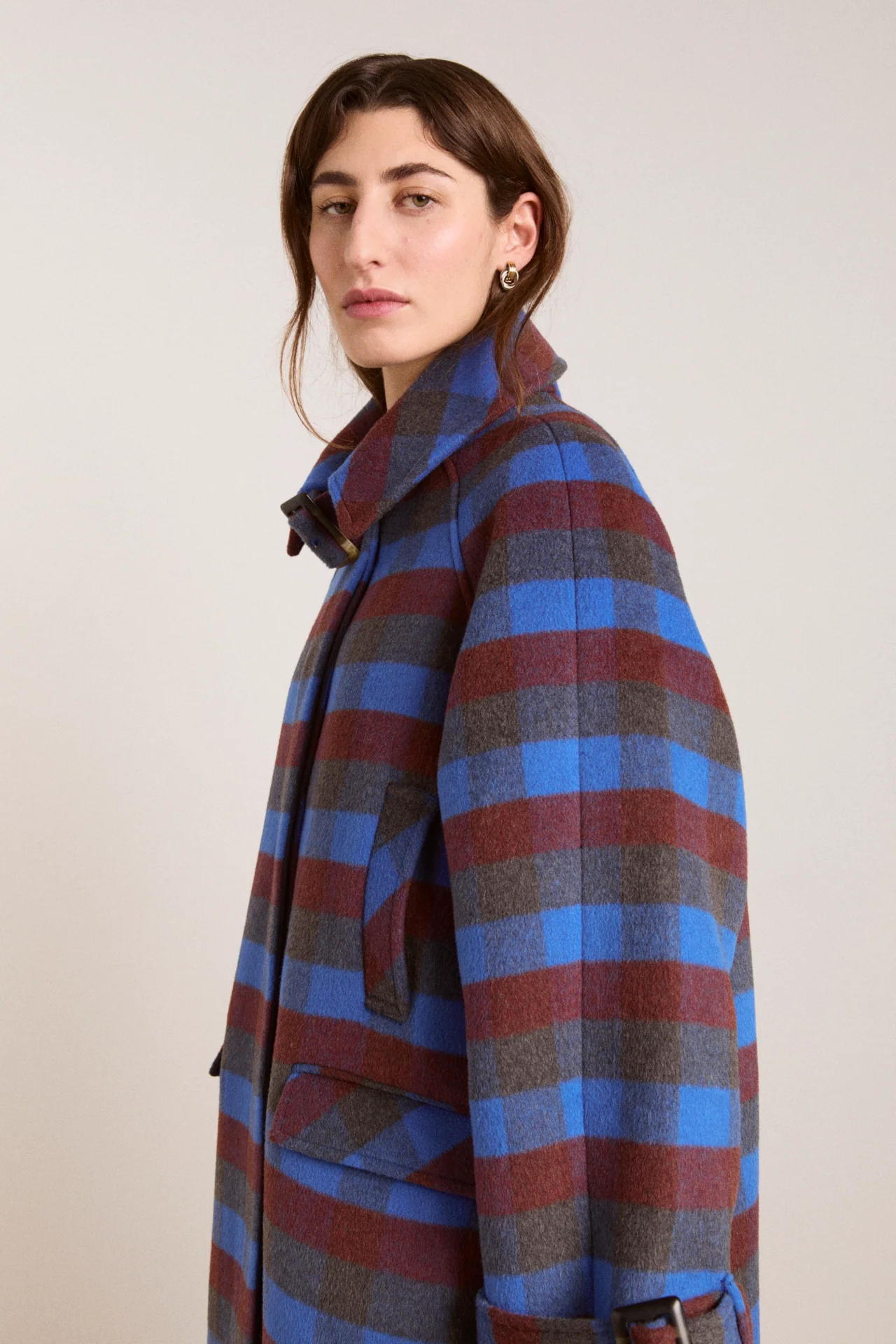 Vivi Wool Coat - Blue/Brick - Image 8