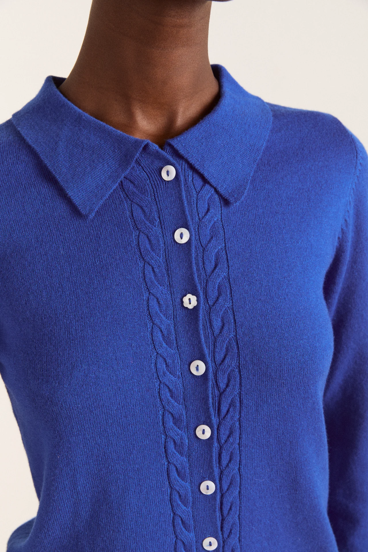 Voula Fine Gauge Cardigan Blue - Image 3
