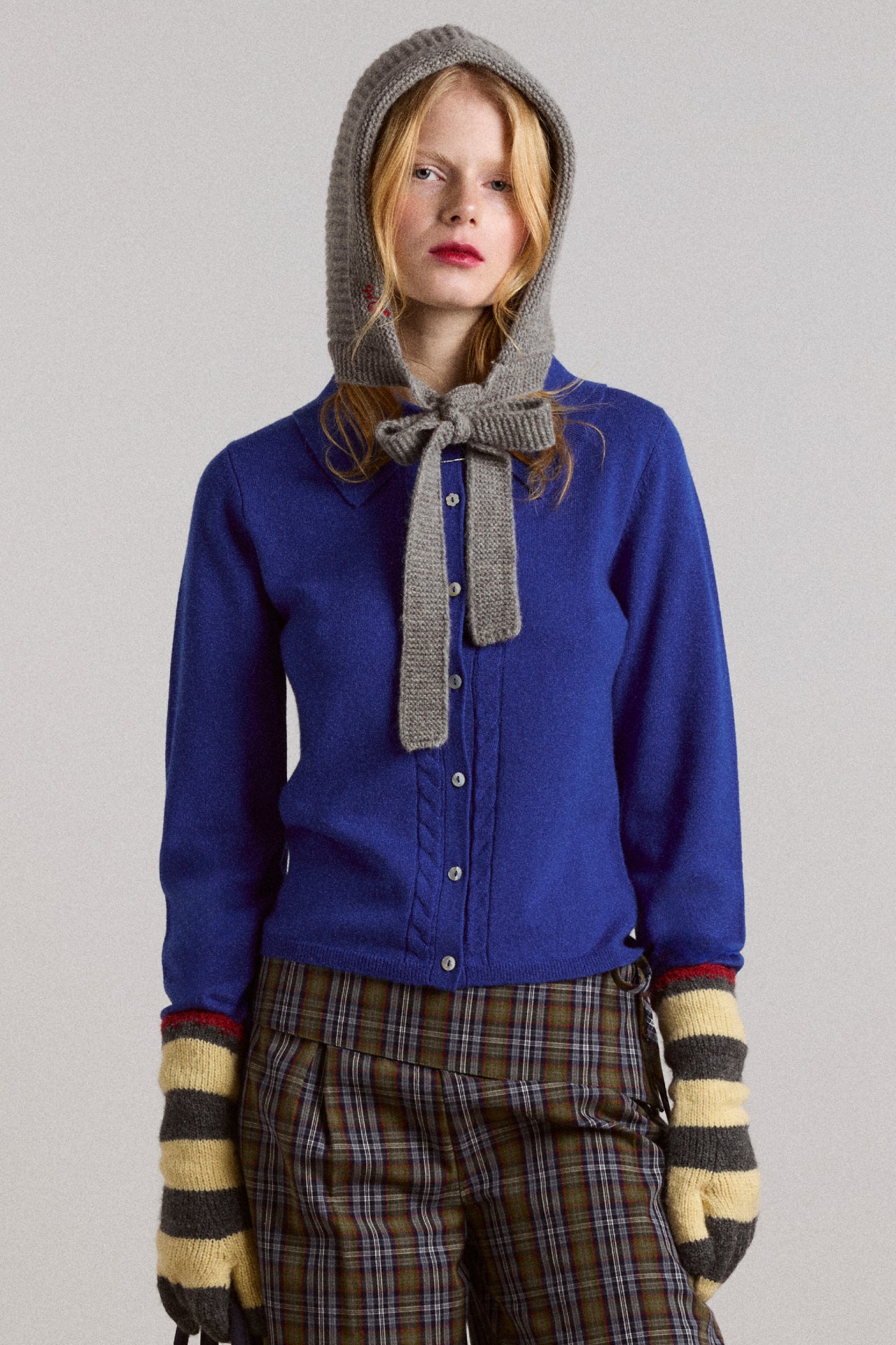 Voula Fine Gauge Cardigan Blue - Image 4