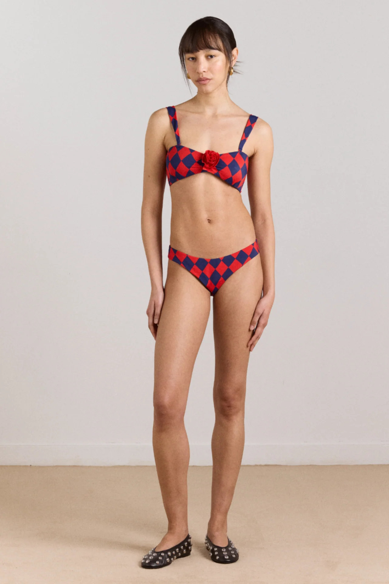 Wren Bikini Top With Rosette Detail - Harlequin - Image 4
