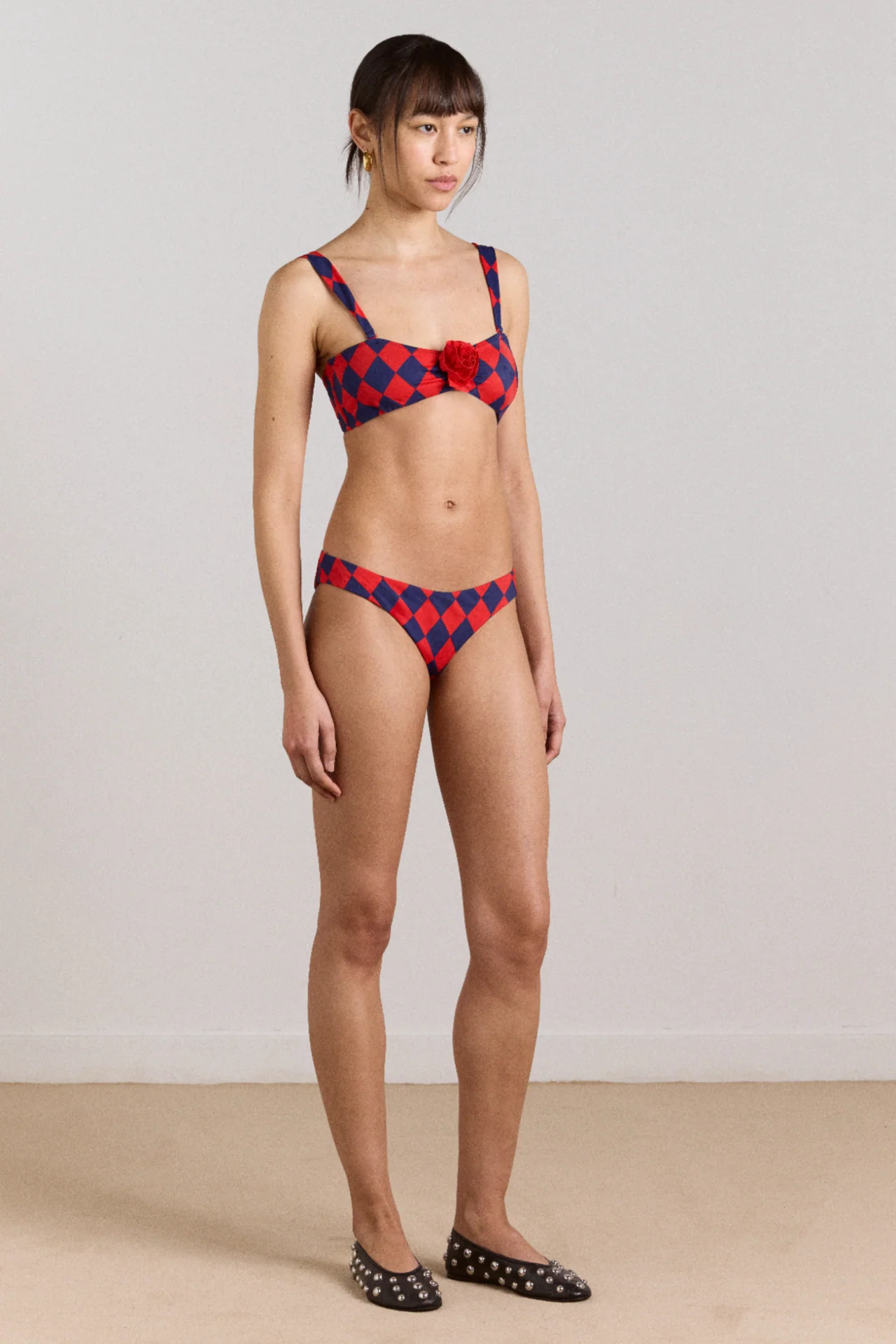 Wren Bikini Top With Rosette Detail - Harlequin - Image 5
