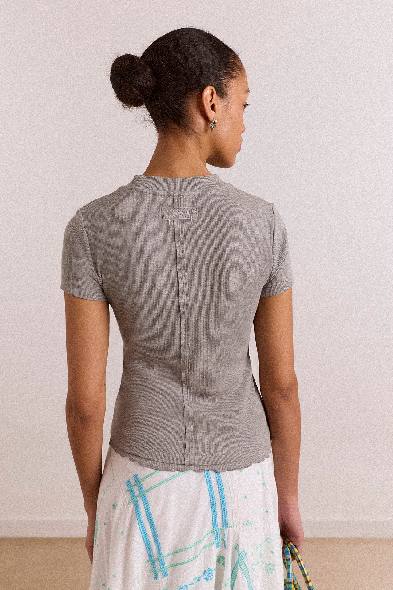 Zola Short Sleeve Tee - Grey Marl - Image 7