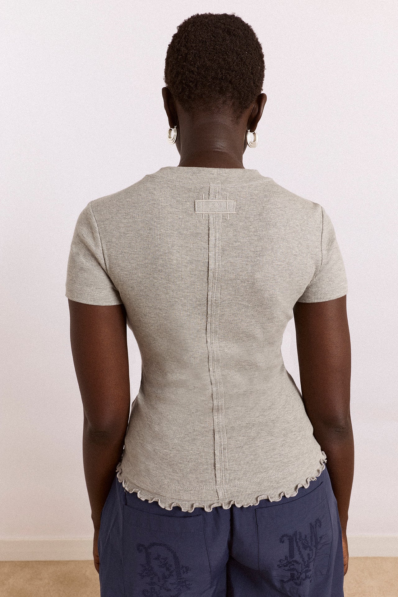 Zola Short Sleeve Tee - Grey Marl - Image 8
